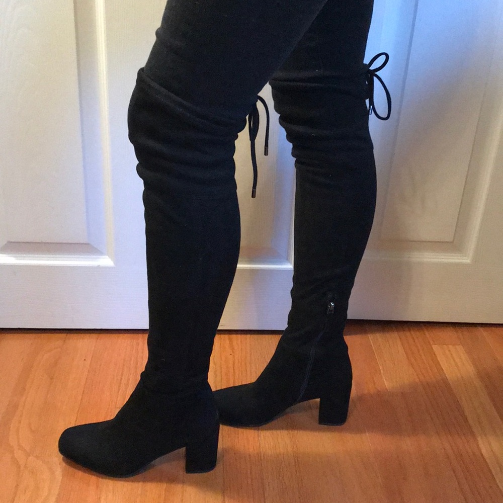 Franco Sarto black over the knee suede boots